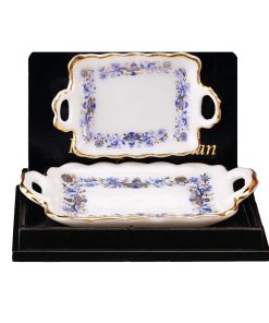 Plats de service avec dorures – Blue onion