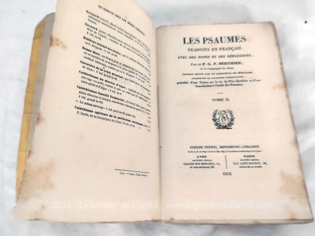 Trio livres « Les Psaumes Traduits en Français » de 1852 – Image 9