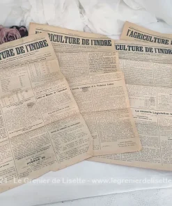 Lot de 4 journaux L&rsquo;Agriculture de l&rsquo;Indre datant de 1940