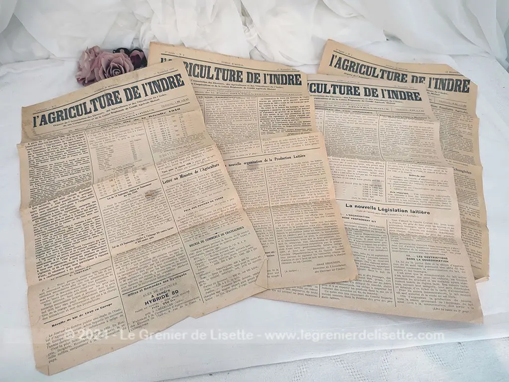 Lot de 4 journaux L’Agriculture de l’Indre datant de 1940 – Image 2
