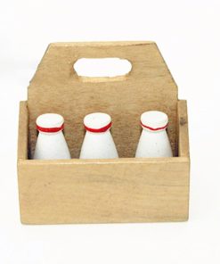Caisse de bouteilles de lait en bois