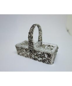 Salière cristal et argent, massif.