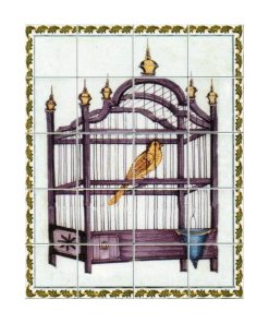 Mosaïque murale – Cage oiseau