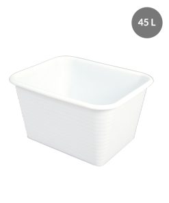 Bac rectangulaire renforcé emboîtable 45 L – blanc