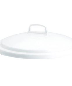 Couvercle avec poignée pour conteneur alimentaire rond HACCP 75 L – blanc