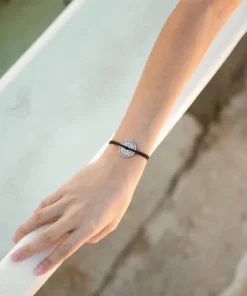 Bracelet Argent Vieilli Austral, Noir,  Rose Des Vents