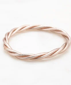 Bracelet Jonc Bouddhiste Torsadé Rose Gold