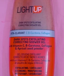 Gel douche exfoliant correcteur de taches noires LIGHT UP au vita-clariant C B-carotène collagen