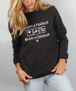 PULL FEMME : QUI BOIT LA MONDEUSE BENNE LA DAMEUSE