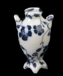 Vase en porcelaine  » Fleurs bleues « 