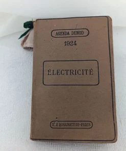 Ancien Agenda Dunod Electricité de 1924