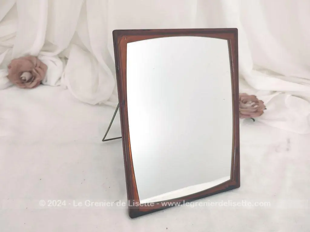 Miroir de barbier plastique vintage années 70 sur pied
