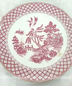 Assiette plat Sarreguemines rose shabby