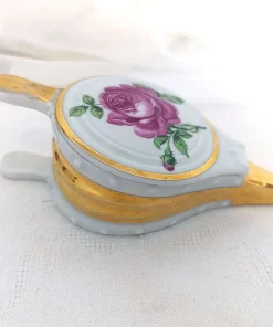 Ancienne boite forme soufflet Porcelaine Limoges