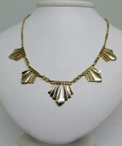 Collier en or trois couleurs, forme géométrique, Art Déco.