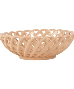 Coupe Colorea nude en grès – D25,5 x H8,5 cm, Yliades