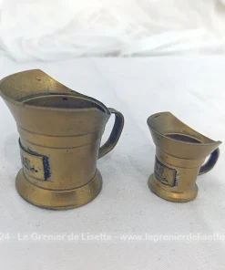 Duo petits pots pichets doseurs laiton