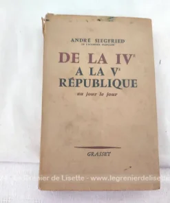 Livre « De la IV° à la V° République, au jour le jour » de 1958