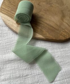 Ruban mousseline vert sauge
