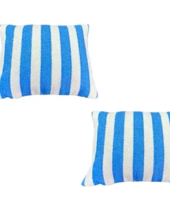 Paire de coussins – Rayures bleues
