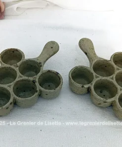 lot de 2 plats vintages de présentation avec 6 emplacements