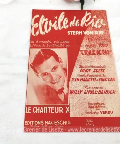 Ancienne partition « Etoile de Rio » enregistrée par Le Chanteur X