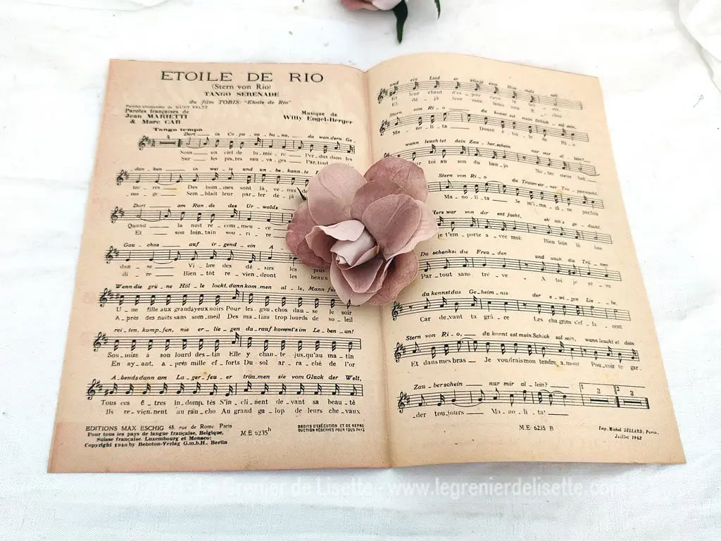 Ancienne partition « Etoile de Rio » enregistrée par Le Chanteur X – Image 3