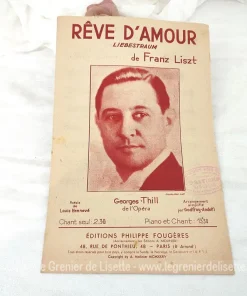 Ancienne partition « Rêve d’Amour » de Franck Liszt