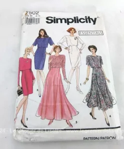 Pochette patron Simplicity tenue soirée années 90