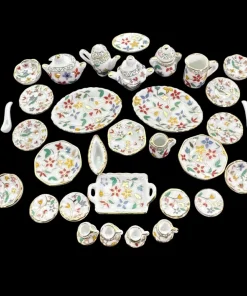Service de table  » Fleuri  » en céramique – 40 Pcs