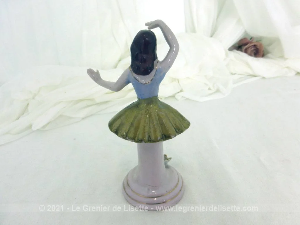 Figurine céramique danseuse jupe piédestal – Image 5
