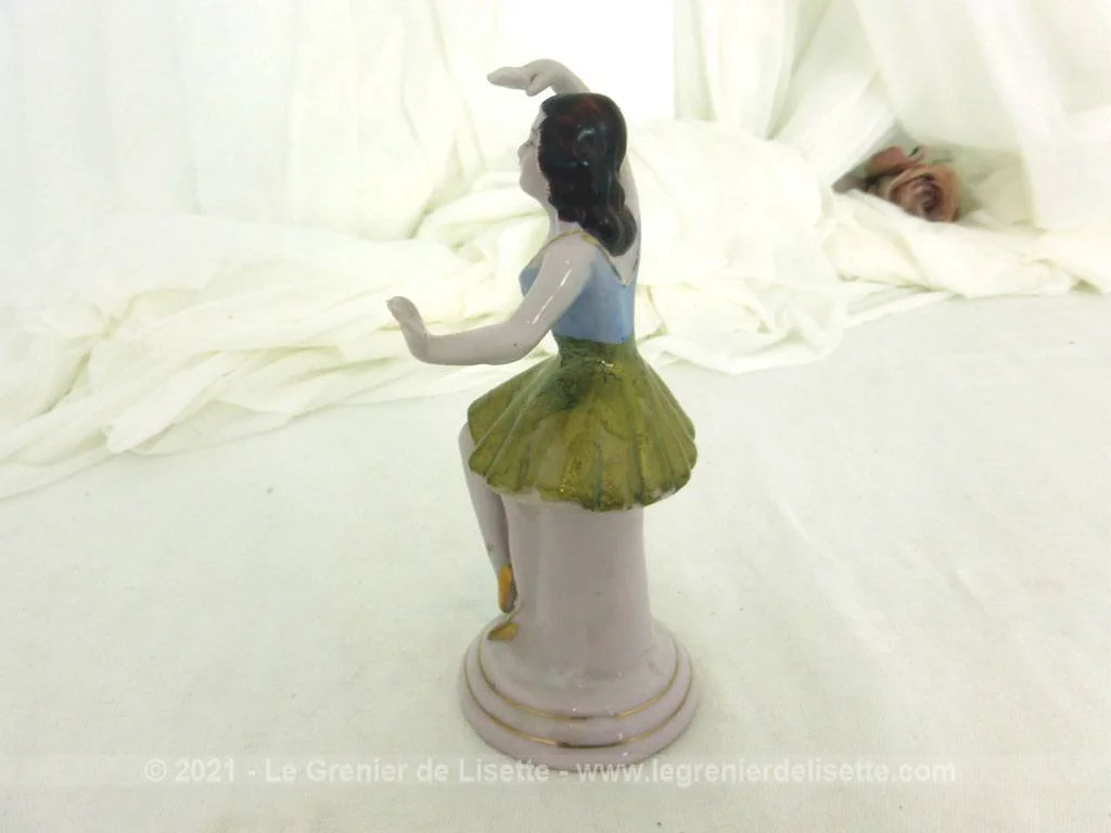 Figurine céramique danseuse jupe piédestal – Image 6