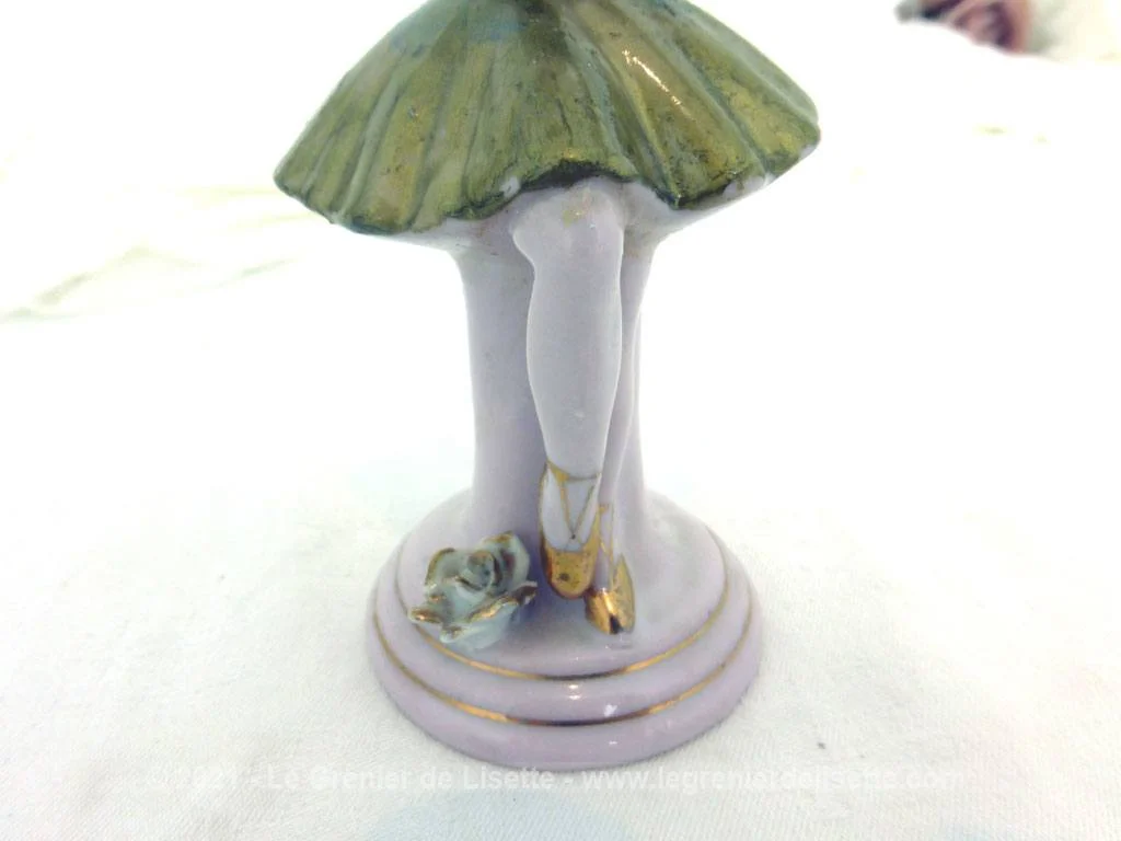 Figurine céramique danseuse jupe piédestal – Image 9