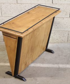 Console porte-revues en bois et fonte