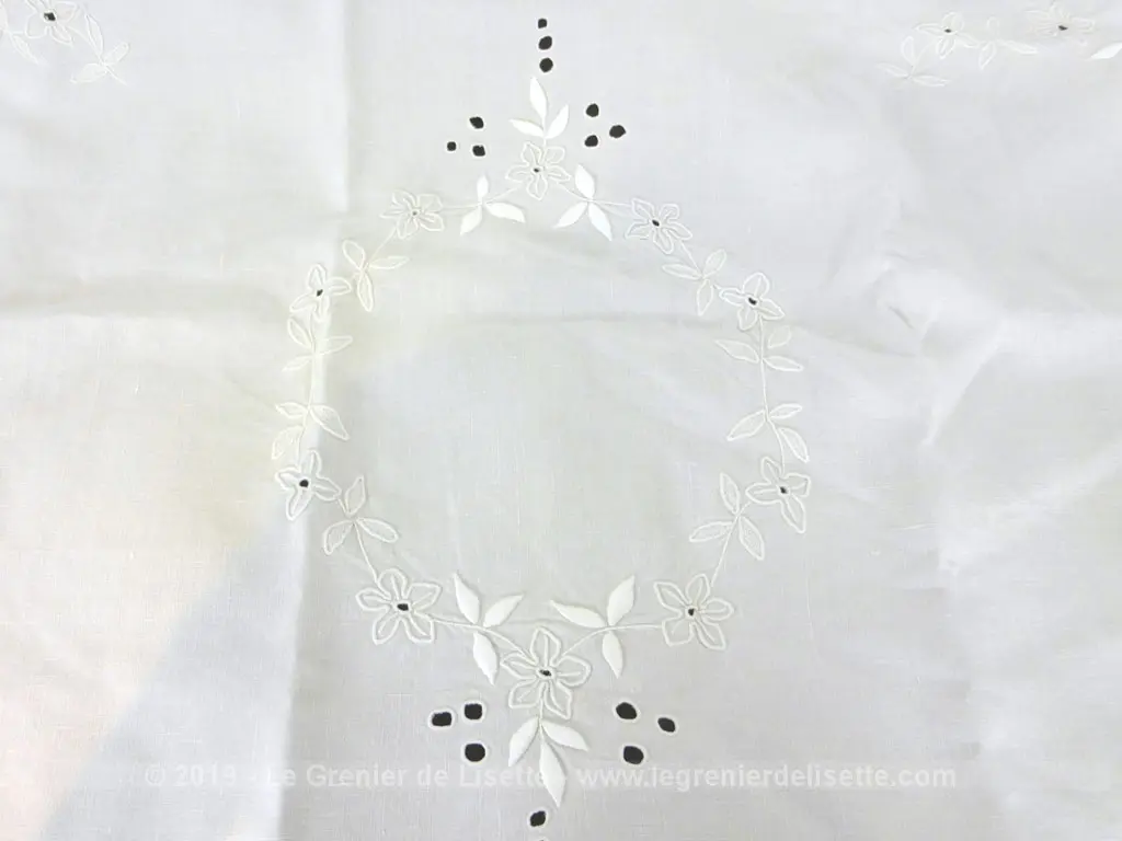Sur-nappe coton lin jours et broderies – Image 4
