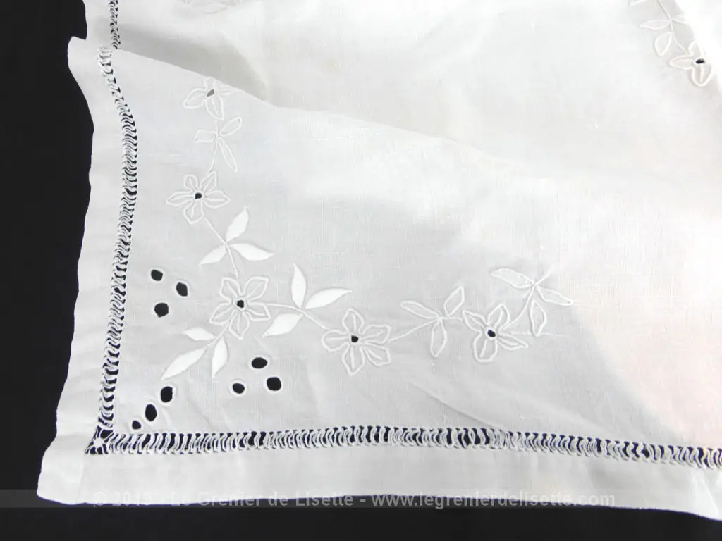 Sur-nappe coton lin jours et broderies – Image 5