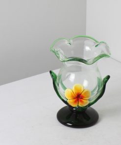Vase vintage en verre soufflé